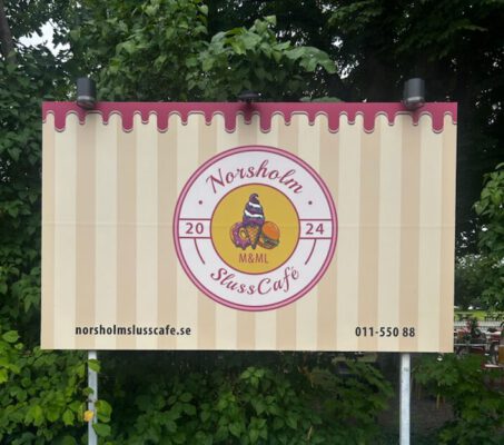 Skylt Norsholm Slusscafe